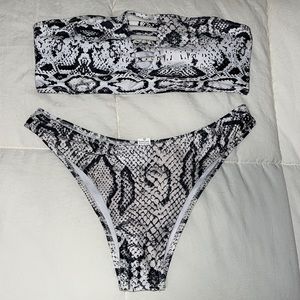 Black and white snake skin SHEIN Bikini